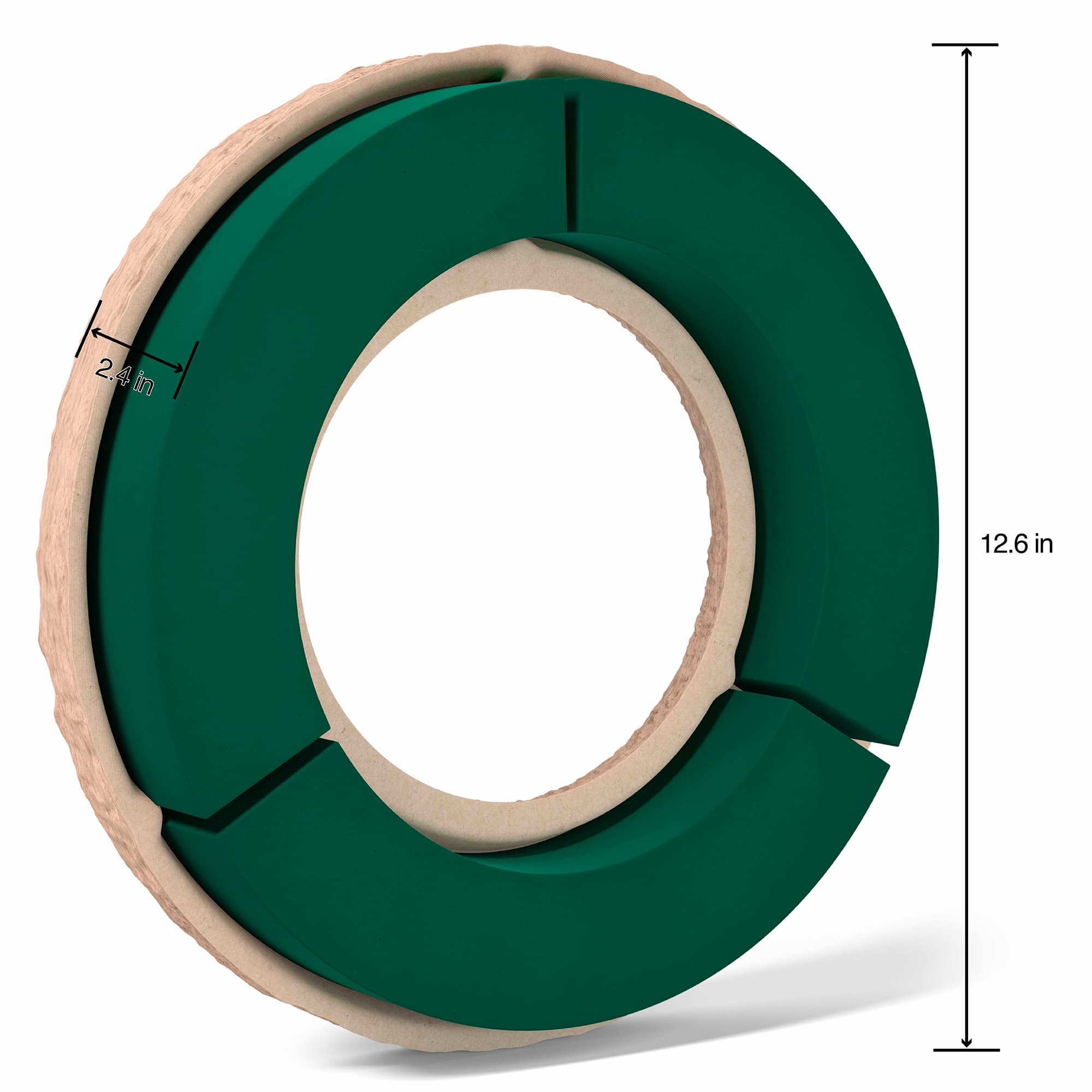 FloraCraft® 12.5" Green Artesia WetFōM® Paper Mache Wreath Form
